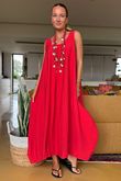 Made in Italy Aster Pocketed Cocoon Dress Watermelon /4 =
